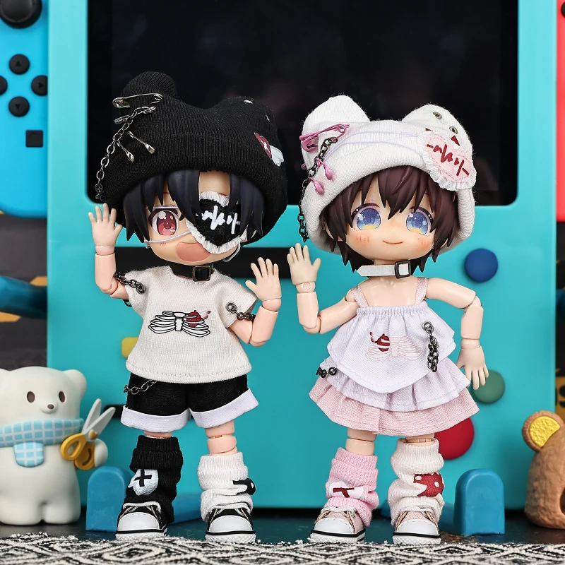 Ob11 Clothes Heart Beat Series Set Trendy T-shirts Shorts Cool Hats For Molly 1/12BJD GSC YMY P9 Body UF Doll Accessories 2
