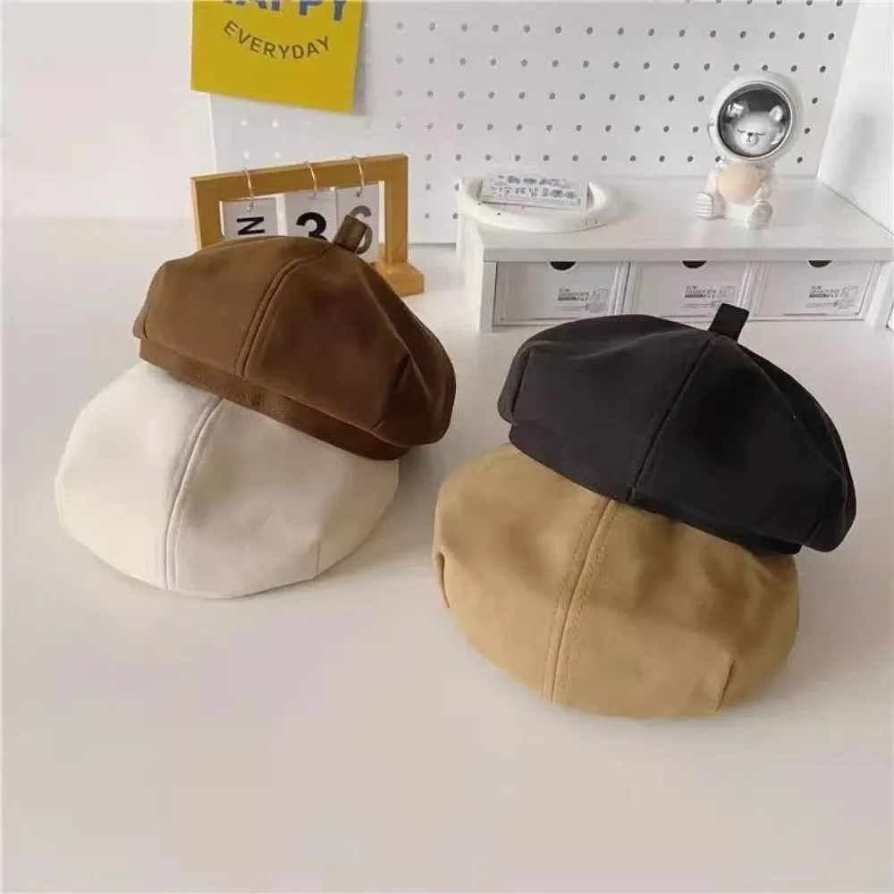 Winter Children Beret Hat Soft Octagonal Cap