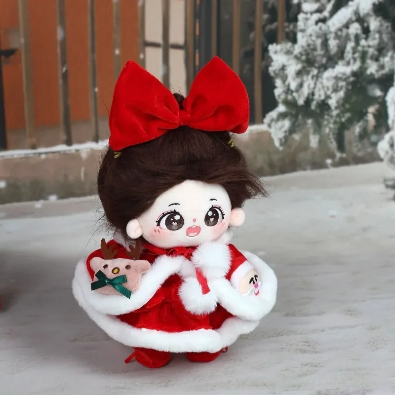 20CM in stock Christmas cotton doll clothes, no attributes doll clothes, Christmas set, doll changing 5