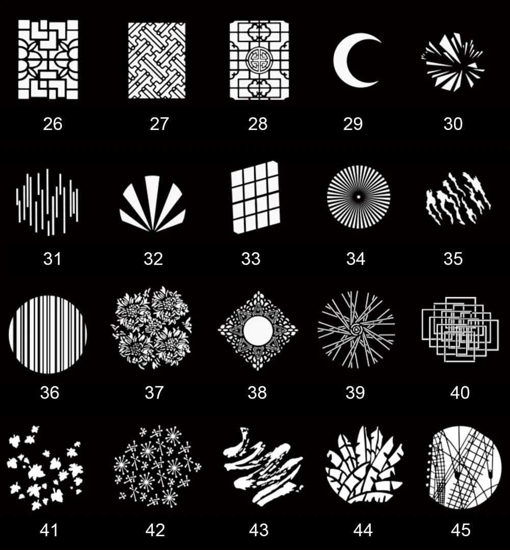 OT1 Graphic Cards For Snoot Optical Condenser Background Projection Graphic DIY