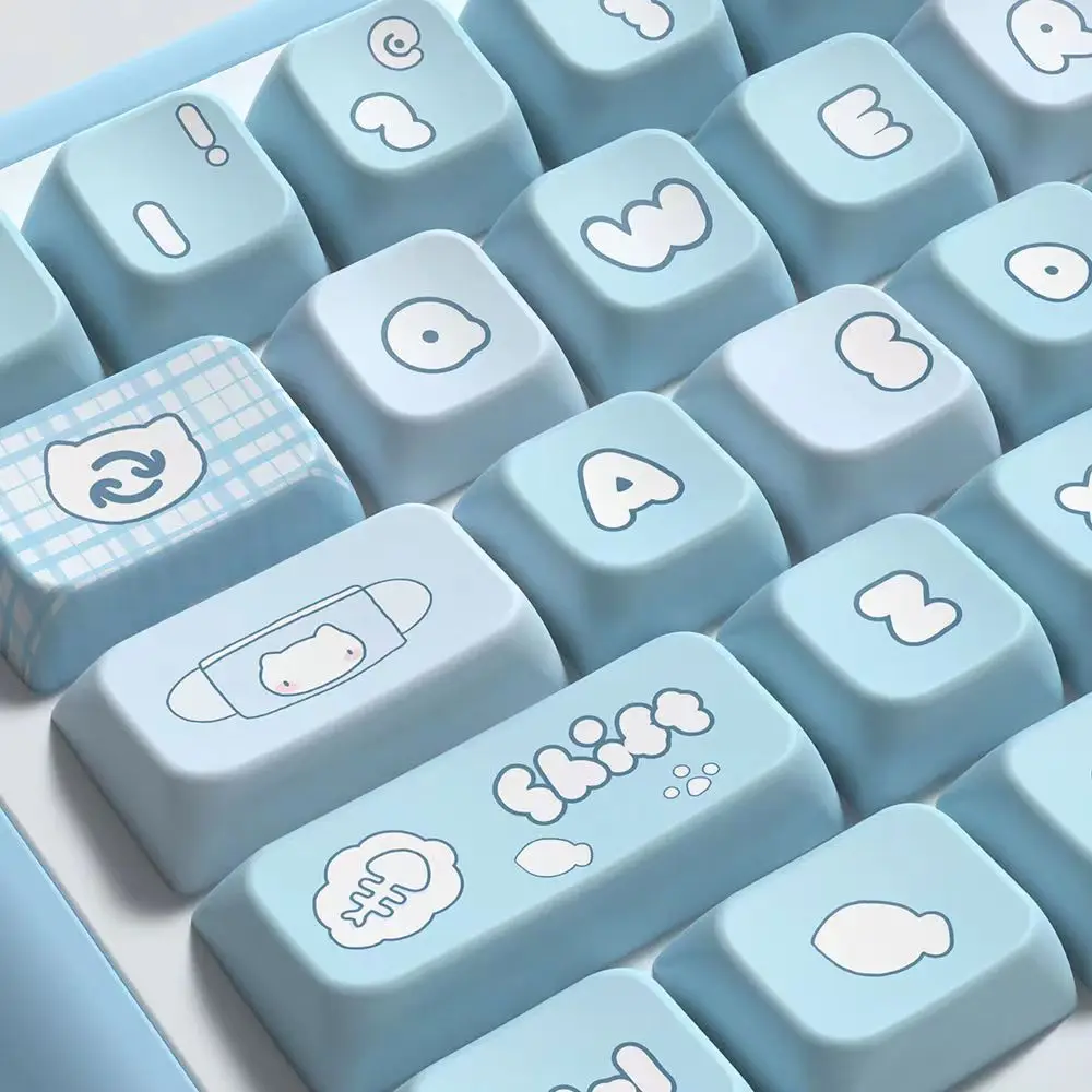 Teclado Mecânico Keycaps 158 Chaves Gato Doente Mda Perfil Key Cap Sublimação Térmica Acessórios Teclado