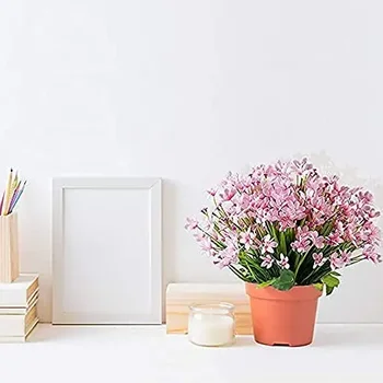 8PCS Bundles Artificial Daffodils Flowers Greenery UV Resistant  Silk Cloth Plants for Wedding Bridle Bouquet Kitchen Office 5