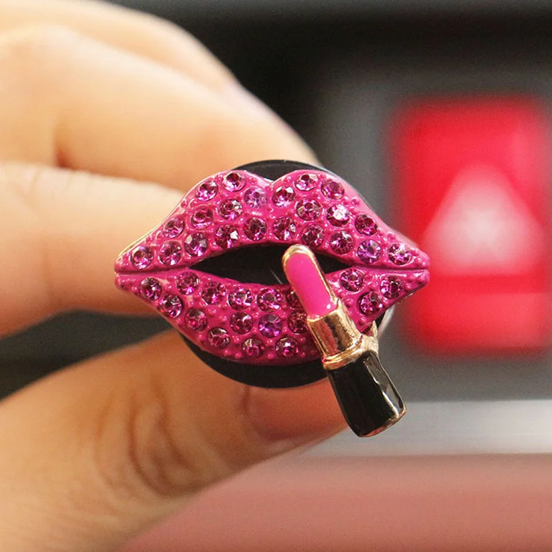 Auto Air Outlet Aromatherapie Clip Diamant Roten Lippen Lippenstift  Dekorative Clips Auto Parfüm Duft Diffusor Auto Innen Zubehör