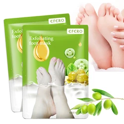 6PCs=3Pair Pedicure Peeling Feet Mask Exfoliating Scrub Spa Socks Remove Dead Skin Foot  Care for Heels Whitening Foot Patch