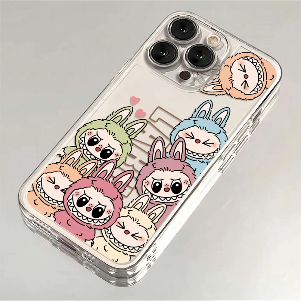 thumbnail image 1 of Funda de teléfono original y bonita de Labubu para iPhone 16, 15, 14, 13, 12, 11, Mini Pro Max, X, XR, XSMax, 6S, 6, 7, 8 Plus, SE20, funda transparente, 1 of 5