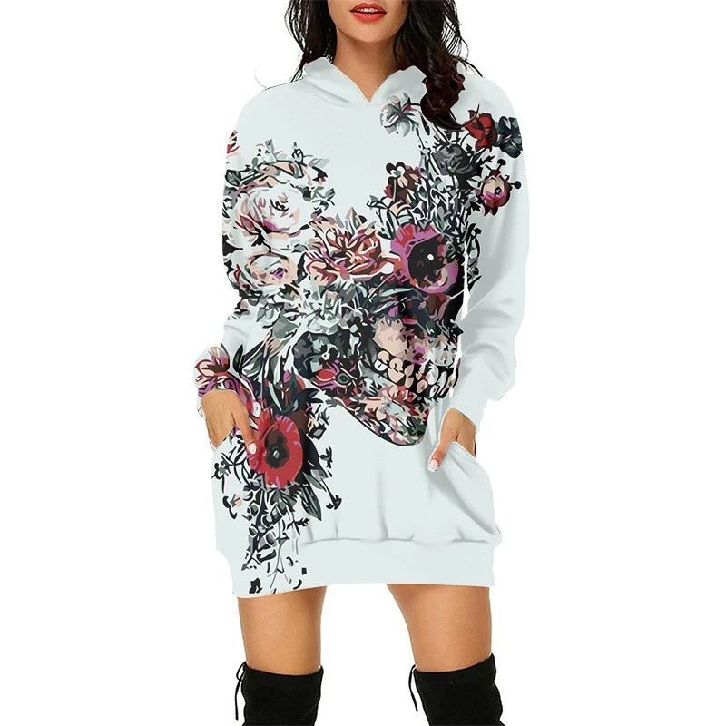 2023 Halloween Pumpkin Printed Women's Extended Hoodie Casual Loose Sweater Funny 3D Printed Japanese Hoodie