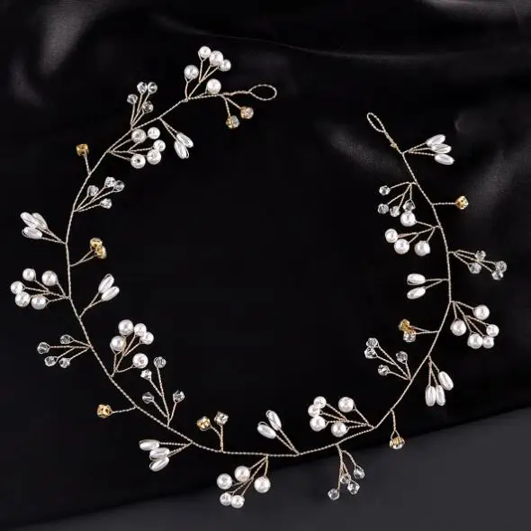 Trendy Handmade Pearl Bridal Headband Luxury Wedding Hair Accessories Bridesmaid Girls Head Jewelry for Women Headpiece Tiaras