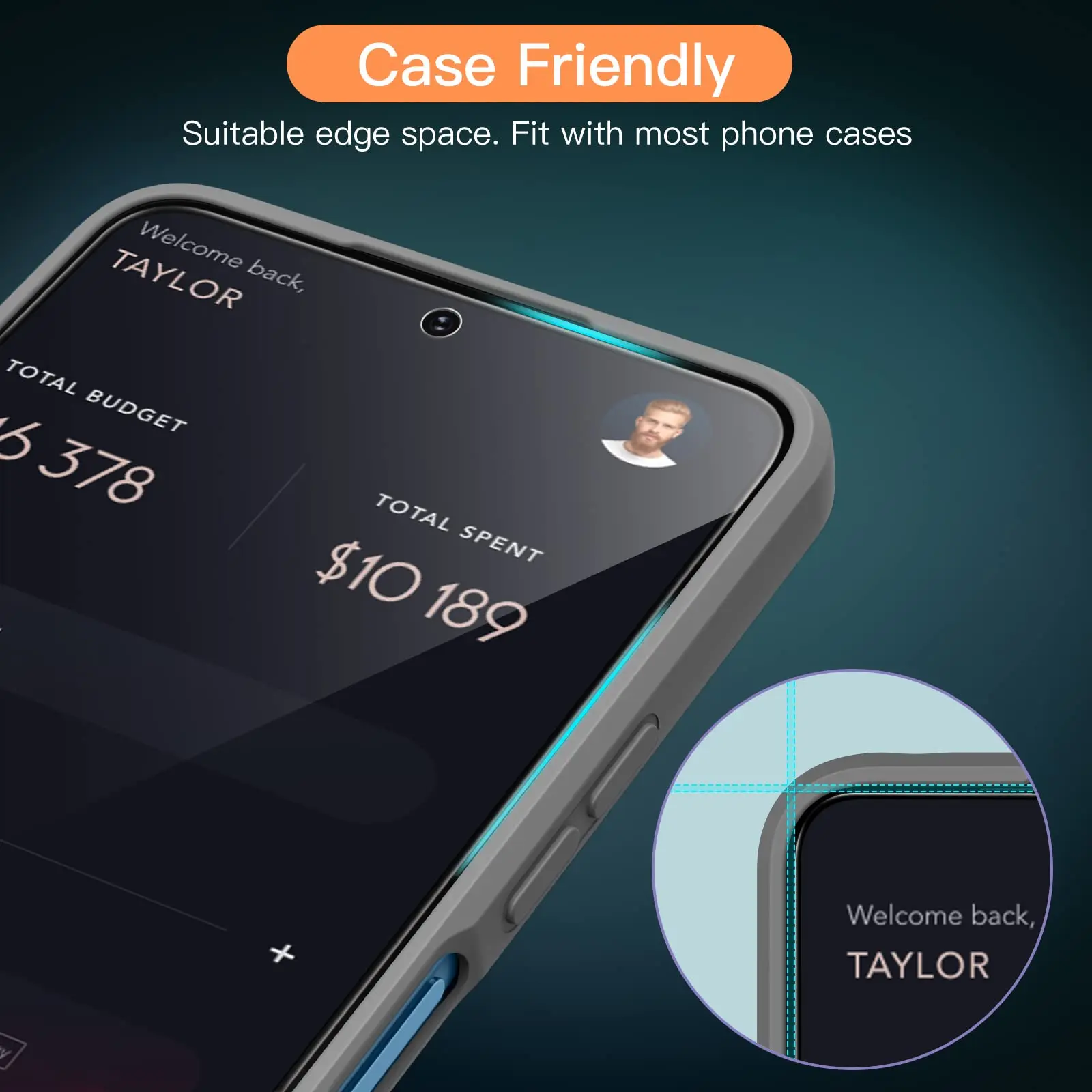 Premium Tempered Glass HD Screen Protector, Anti-Scratch & Case-Friendly