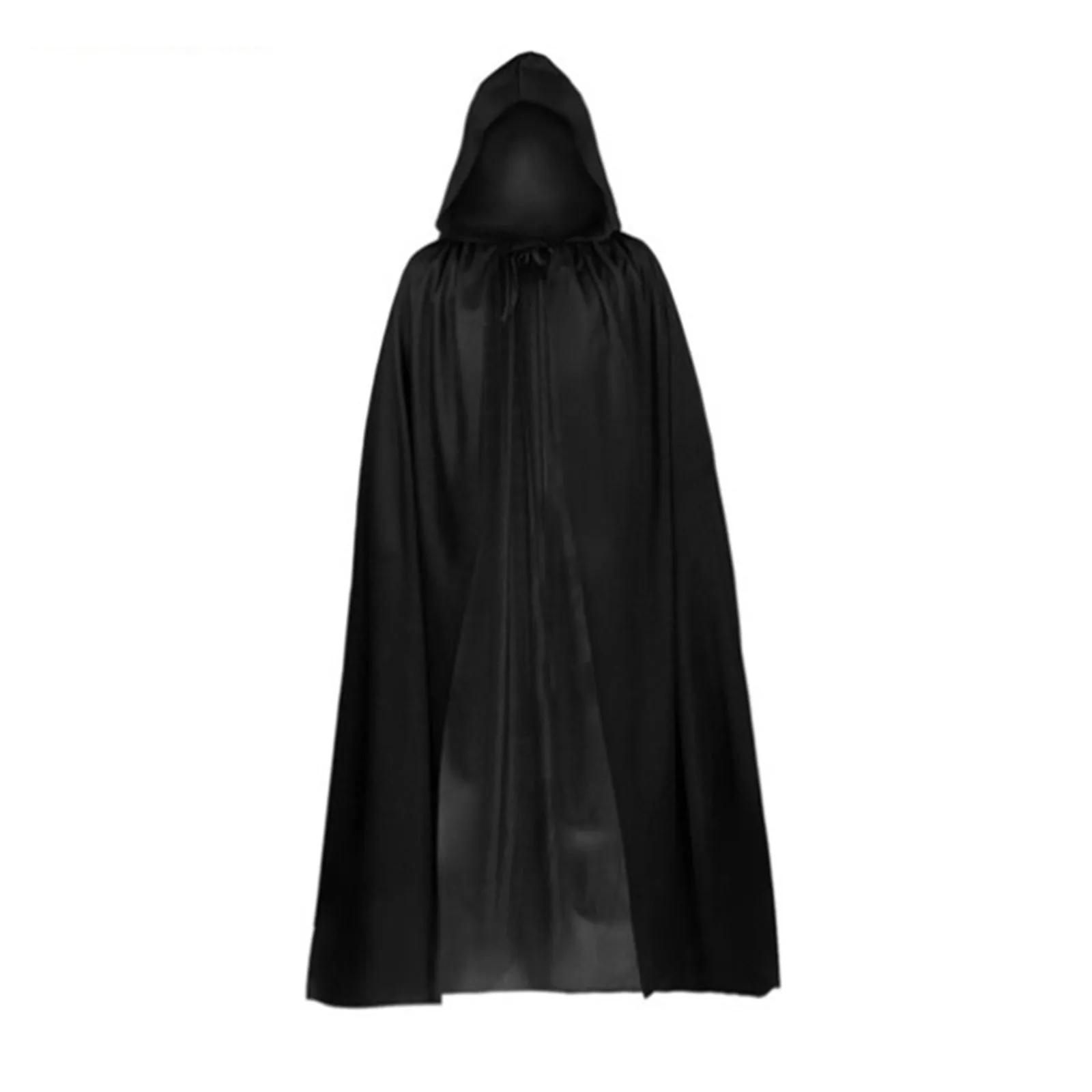 

Halloween Hooded Cloak Medieval Cosplay Long Robe Solid Color Party Scary Witch Devil Cape Death Vampire Ghost Costume Adult