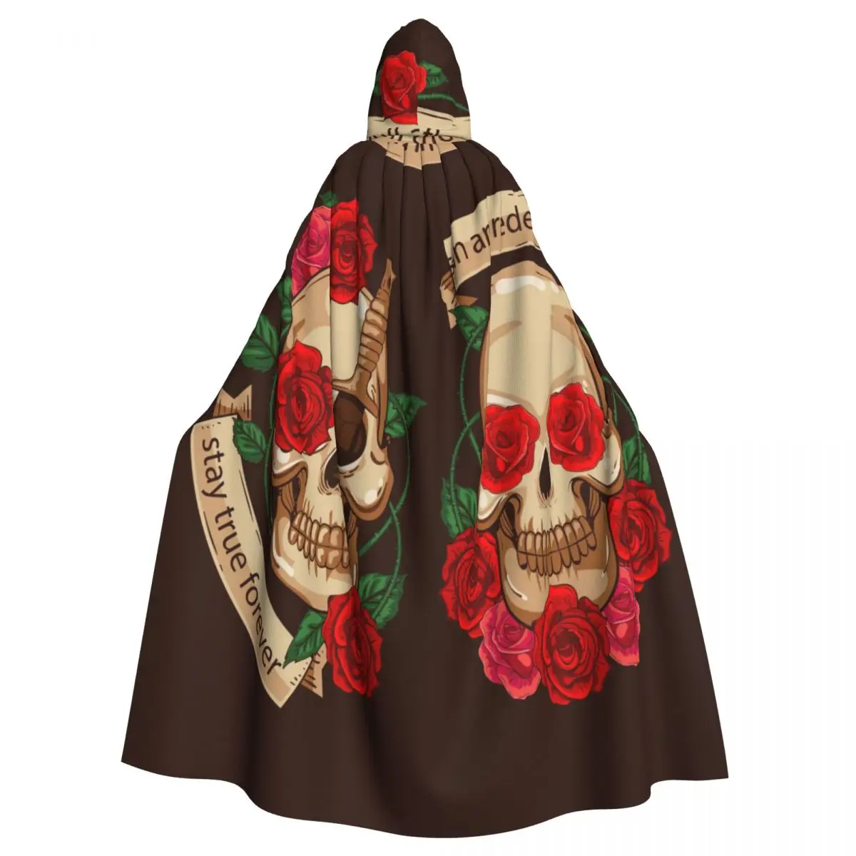 

Cute Skulls Hooded Cloak Polyester Unisex Witch Cape Costume Accessory