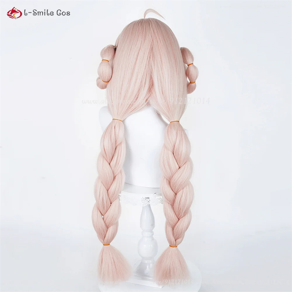 ZZZ Zhao Cosplay Perücke 85cm Rosa Zopf Voluminös Hitzebeständig Synthetik Haar Anime Halloween 7