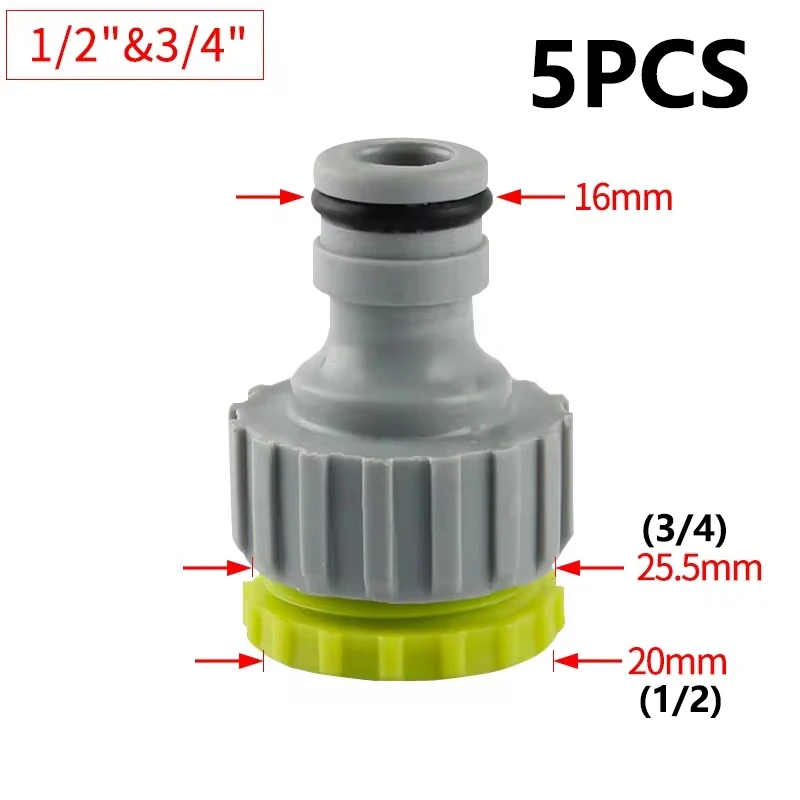 YAAVAAW Confezione da 3 Connettori per Tubo da Giardino per Rubinetto - Raccordo Filettato BSP per Connettore Rubinetto Adatto per Adattatore Rubinetto Filettato 2-in-1 da 3/4 pollici e 1/2 pollici