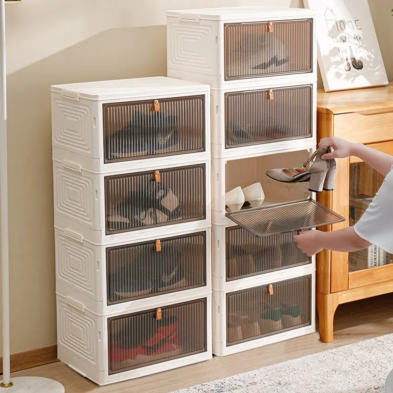 1pc Stackable Folding Shoe Box - Free-Installation Storage Cabinet