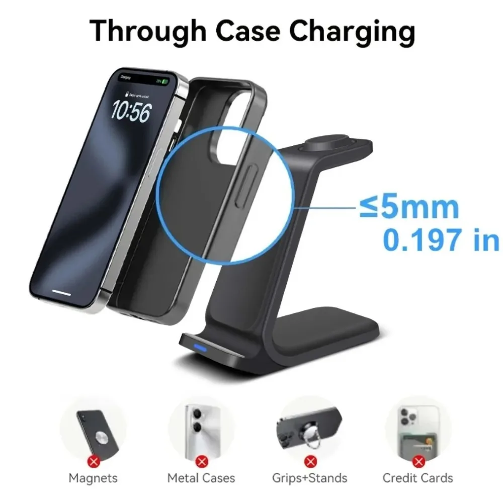 100W Quick Wireless Charger Phone Charging Station For iPhone 16/16 Pro/16 Pro Max 16-12 & Apple Watch 10-2 & AirPods Pro
