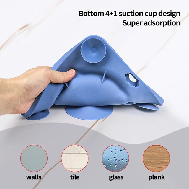 Suction Cup Silicone Pet Anti-bite Slow Feeder Placemat Partition Design Cat and Dog Slow-food Licking Plate + Scraper + Brush 6