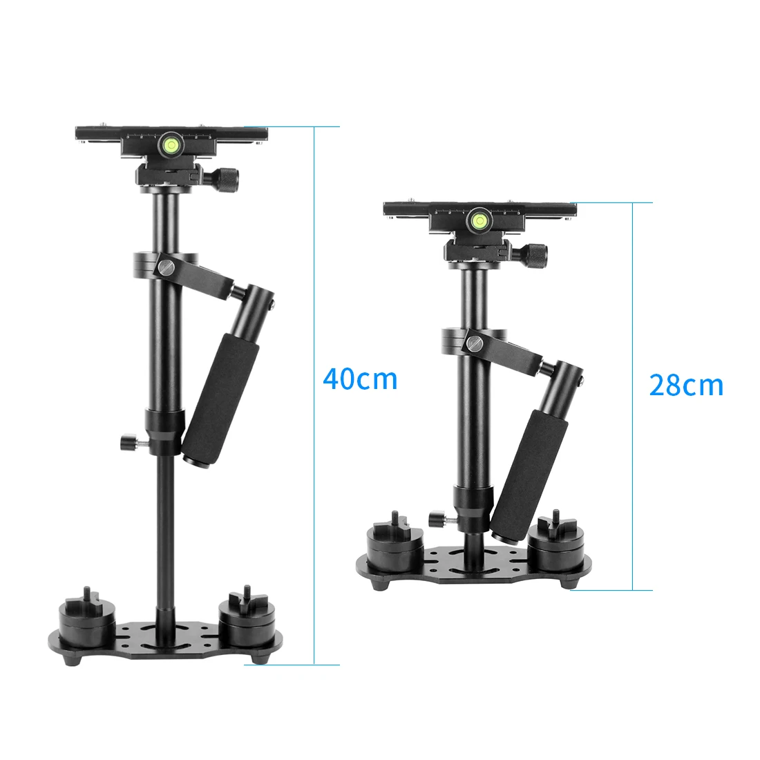 Détail du bras de 40cm du Gimbal Stabilisateur Handheld S40 pour DSLR Caméra, avec système de contrepoids ajustable.