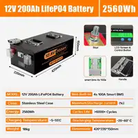 Batterie LiFePO4 neuve en stock UE, 12V 100Ah 200Ah 300Ah 400Ah, avec BMS intégré, cellules de qualité A, plus de 6000 cycles, pour onduleur solaire et camping-car 2