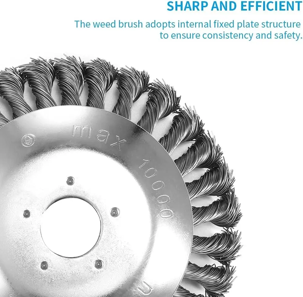 Mower With 6 Inch Steel Wire Weeding Head Wheel Kink 6 Inch Steel Wire Weeding Head Accessories Garden Tools Brush Disc