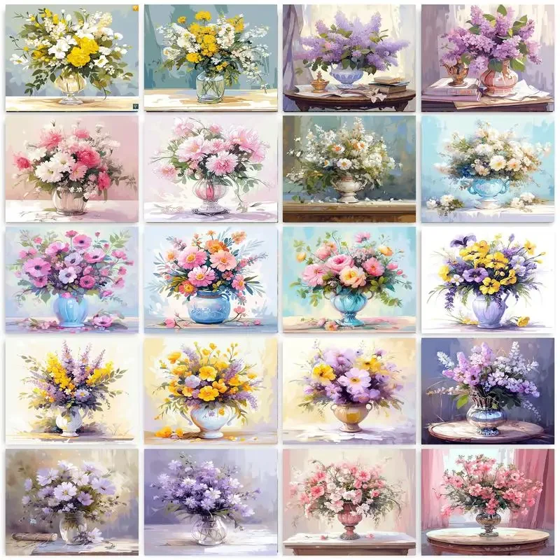 

533383 Painting By Numbers On Canvas Drawing By Numbers Flower Paint For Painting Art Supplies Decorative Paintings 40x50cm