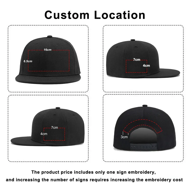 Custom Logo Snapback Cap Team Embroidery Monogram Baseball Hat Personalized Men Women Gorras Planas Hip Hop Bone Aba Reta 3