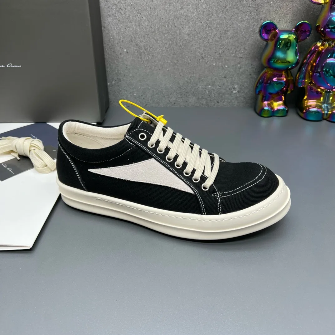 Owens new round inverted triangle ricks shoes Chunqiu high street men's shoes Harajuku style Joker for men and women.