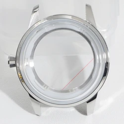Elegant 40mm Sapphire Dive Watch Case - Men's DIY Accessory (SILVER)