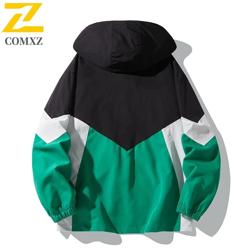 COMXZ Men Outdoor Jacket 2025 Hooded Hiking Windproof Warm Parka Casual Travel Lightweight Cold Resistant Winter Jackets