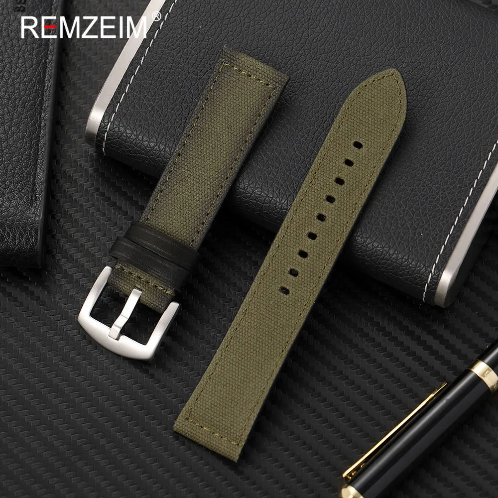 Unisex Durable Nylon Canvas Vintage Casual Watchband Bracelet