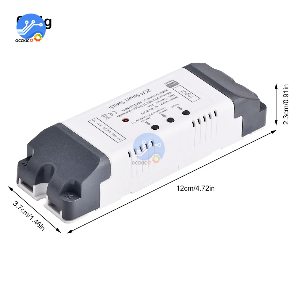 Módulo do Interruptor do Motor com Wi-fi Controle Remoto Canais Inching Relé Rádio rf 433 Ac85250v Trabalho com Tuya Smart