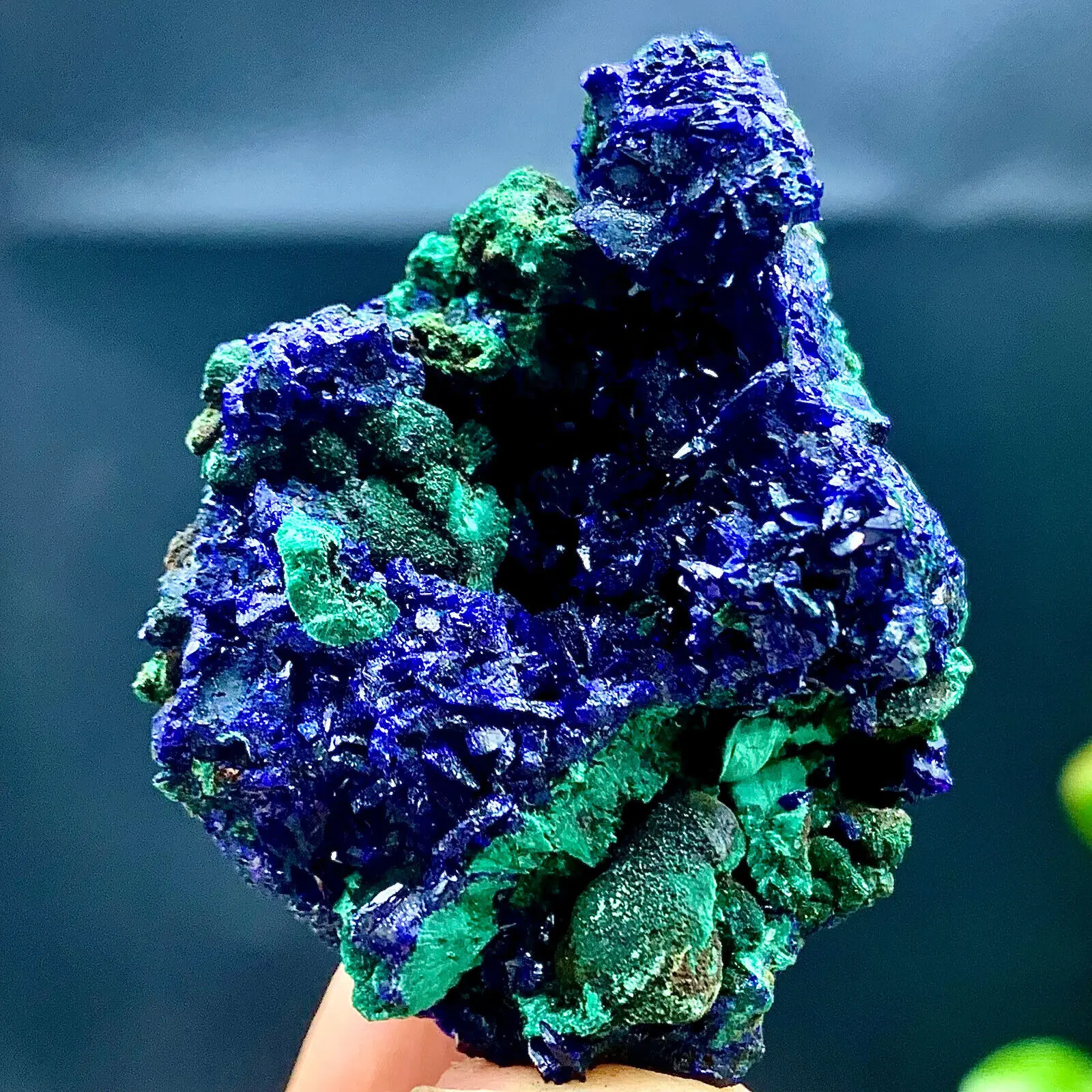 Natural Azurite Malachite Crystal Cluster Geode Rough Rare Mineral Specime 2