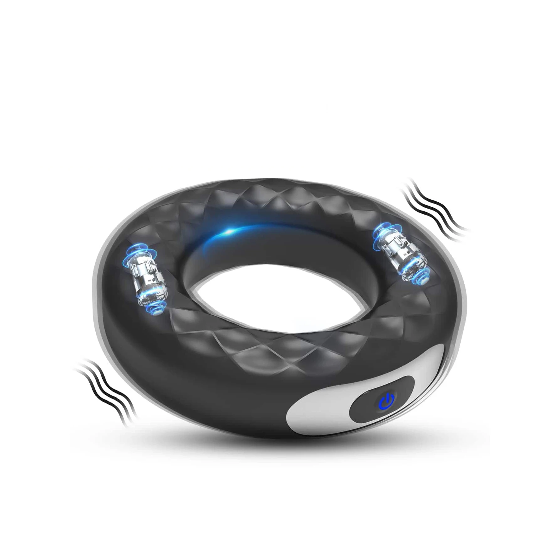 USB Rechargeable Silicone Cock Ring Vibrator Locks Penis Stimulating Toy For Men Masturbating