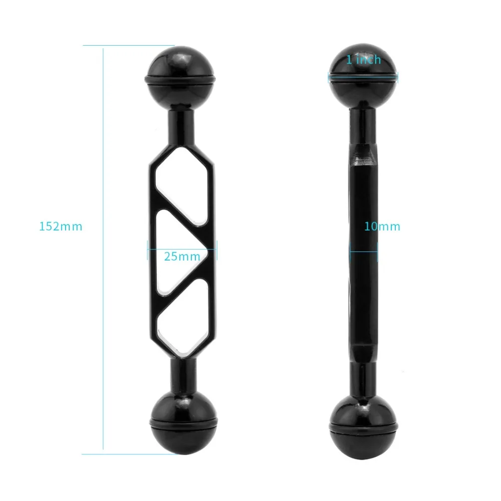 Description Picture 2 of itemDiving Light Arm Ball Head Butterfly Clip Arm Adapter for GoPro Hero 7 6 5 Session 4 3 2 Action Video Sports Camera Accessories