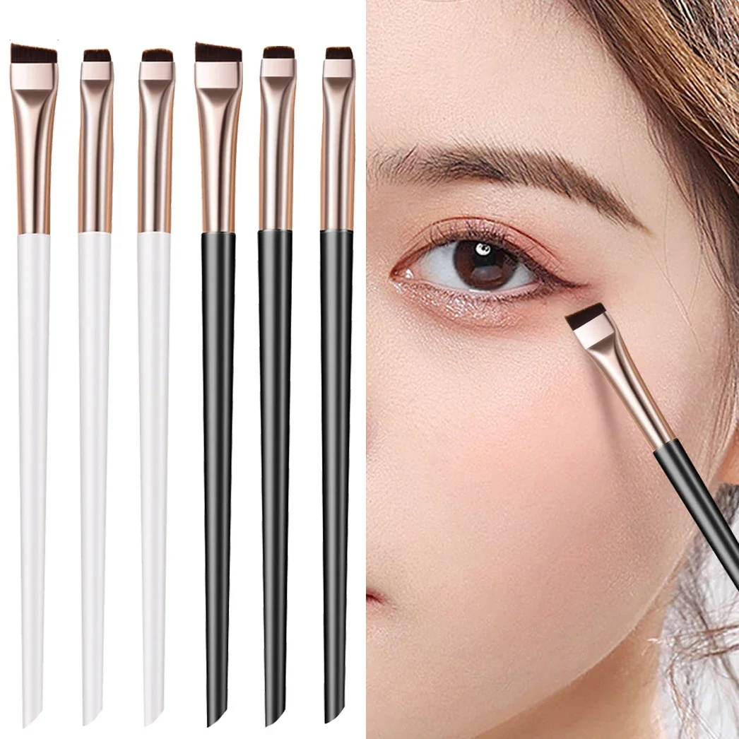 3PCS Blade Angled Head Outlining Eyeliner Brush Ultra Thin Flat Eyebrow Brushes Makeup Tool