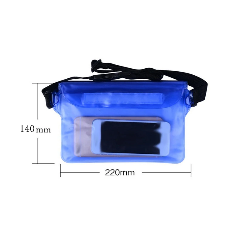 thumbnail image 1 of Mobile Phone Waterproof Pocket Drifting On The Beach Mobile Phone Waterproof Bag Sealed Touchscreen Transparent PVC Waist Bag, 1 of 4