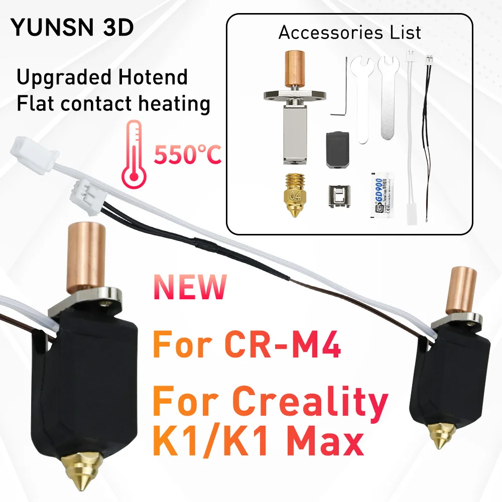 

Upgrade Hotend Kit for CR-M4 Ceramic Heating Plate 550°C High Temperature Rapid Printing for Creality K1/ K1 Max Extruder