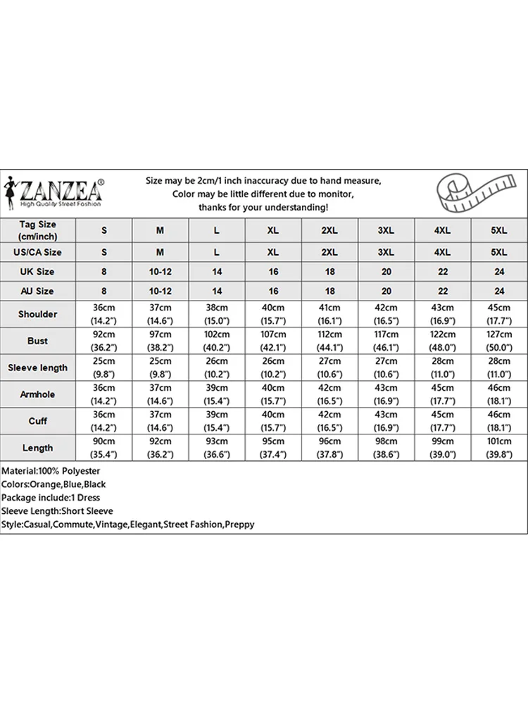 ZANZEA 여성용 미니 원피스 빈티지 프린트 반팔 선드레스, 2024 홀리데이 라운드넥 짧은 로브, 캐주얼 루즈 드레스, 여름