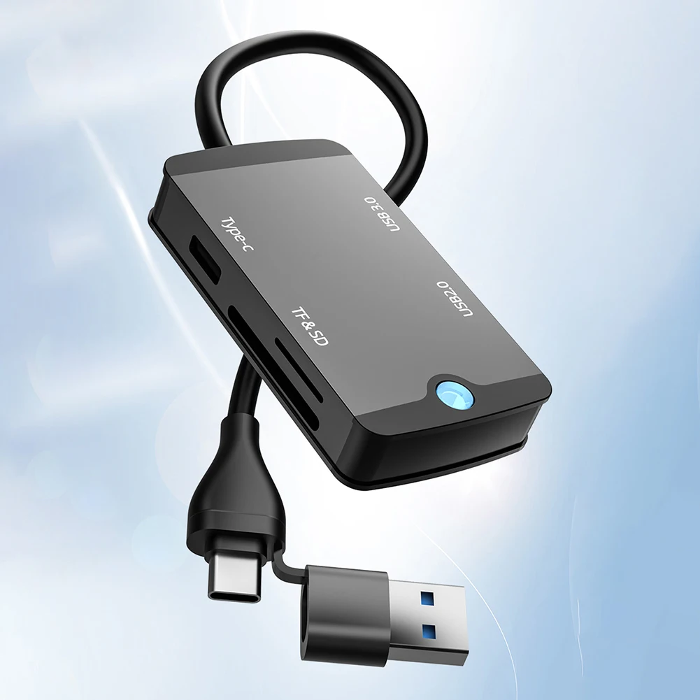 휴대용 다기능 도킹 스테이션, USB C 허브 카드 리더, USB 3.0 포트, 플러그 앤 플레이, 휴대폰 태블릿 노트북용