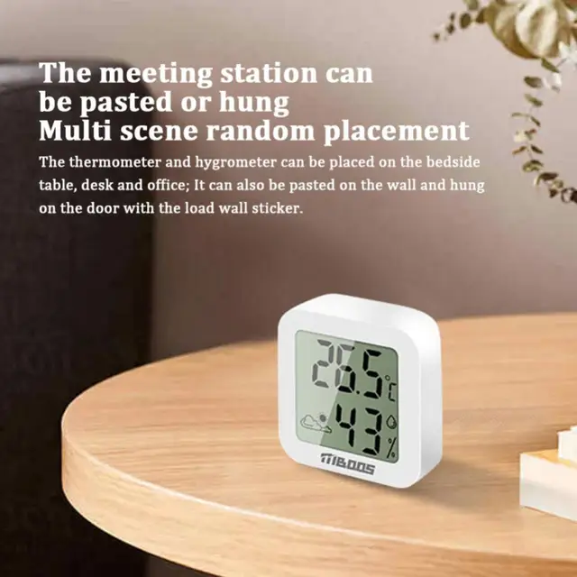 Beltéri Mini Hőmérő Higrométer Nappali Lcd Digitális Hőmérséklet Páratartalom Mérő Érzékelő Időjárási Állomásmérő Szerszám - Image 3