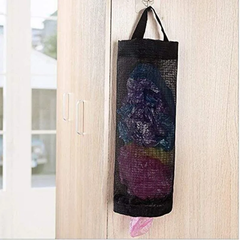 Trash Bag Storage Holder Plastic Bag Dispenser Hanging Storage Organizer Breathable Mesh for Kitchen Recycling Containers