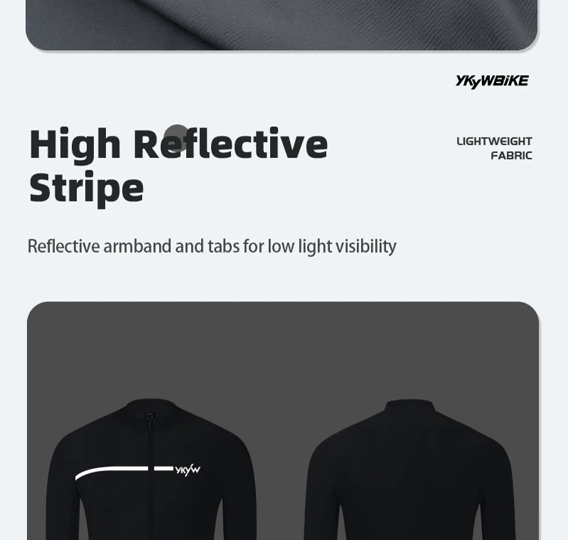 YKYW Herbst Winter Herren Pro Radfahren Langarm Jacken Thermo Fleece Wärme Fahrrad Jersey Rennrad Kleidung Atmungsaktive Tops – Detail 8