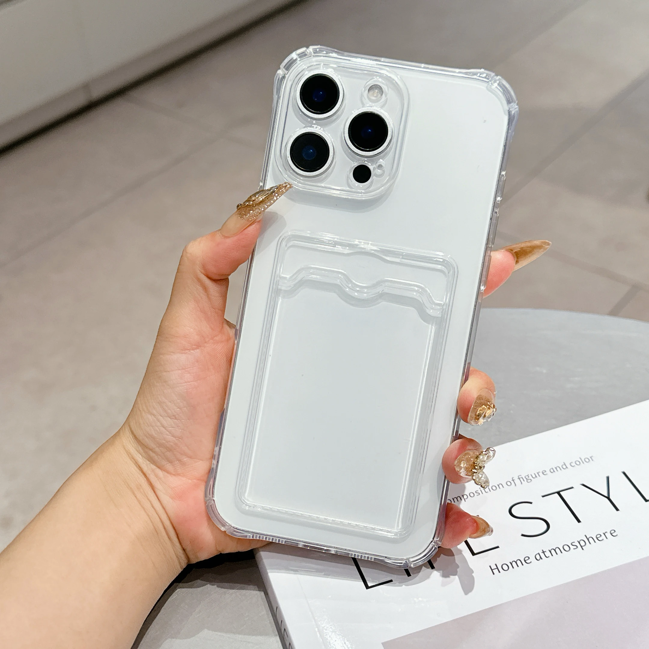 Adorable Cartoon Character Airbag Phone Case with Card Holder