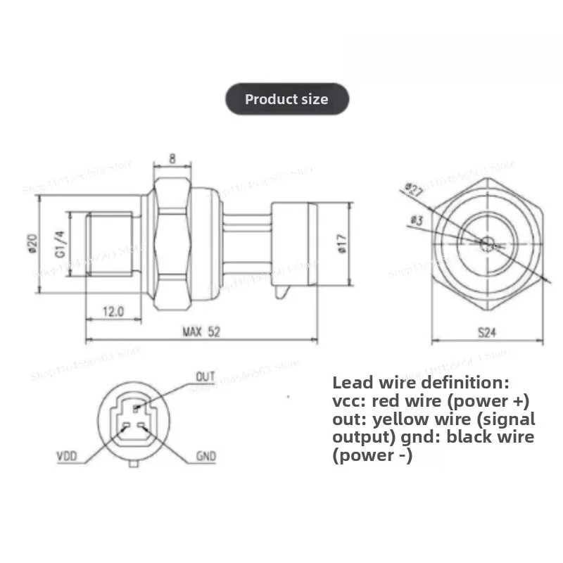 오일/물/가스 압력 센서, 5V 전원, 0.5-4.5V 출력, 가변 주파수 펌프, 보일러, 유압 시스템용