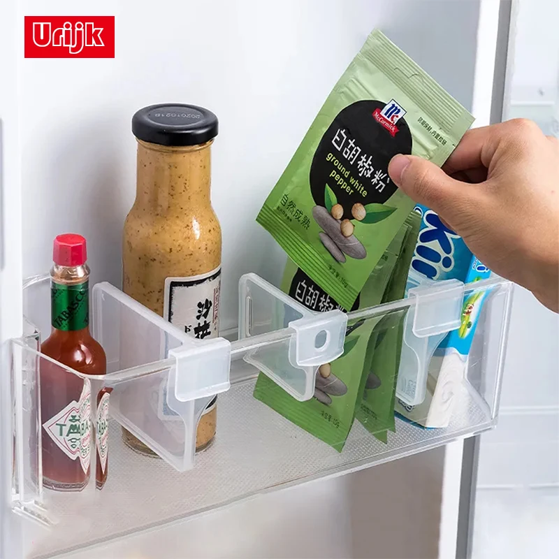 1/4pcs Refrigerator Storage Partition Board Retractable Plastic Divider