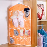 1pc-Hanging Storage Bag, Multi Grid Polyester Socks Storage Bag For Household 1