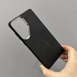 Carbon Fiber Texture Magnetic Case - Soft Matte Finish with Metal Lens and Shockproof Protection - Galaxy S23 Ultra (Silver)