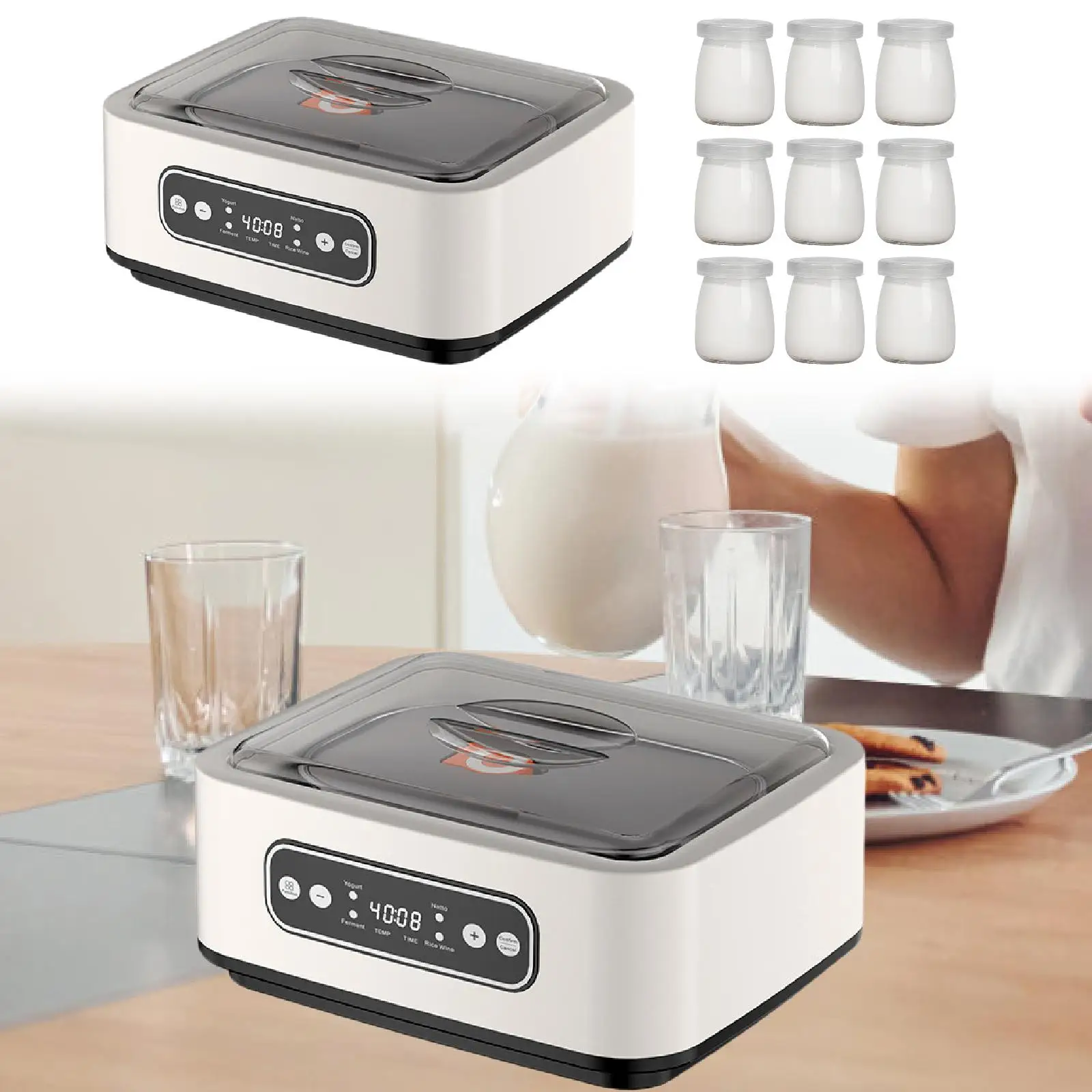 Automatic Yogurt Maker DIY Household Homemade Adjustable Temperature Low Noise Multifunctional Fermentation Machine Natto Maker