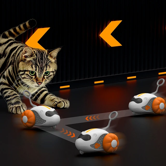 Cat Toy Ball Automatic Rolling Smart Cat Toy Car Interactive Car Remote Control Electric Car Indoor Pet Kitten Supplies 2