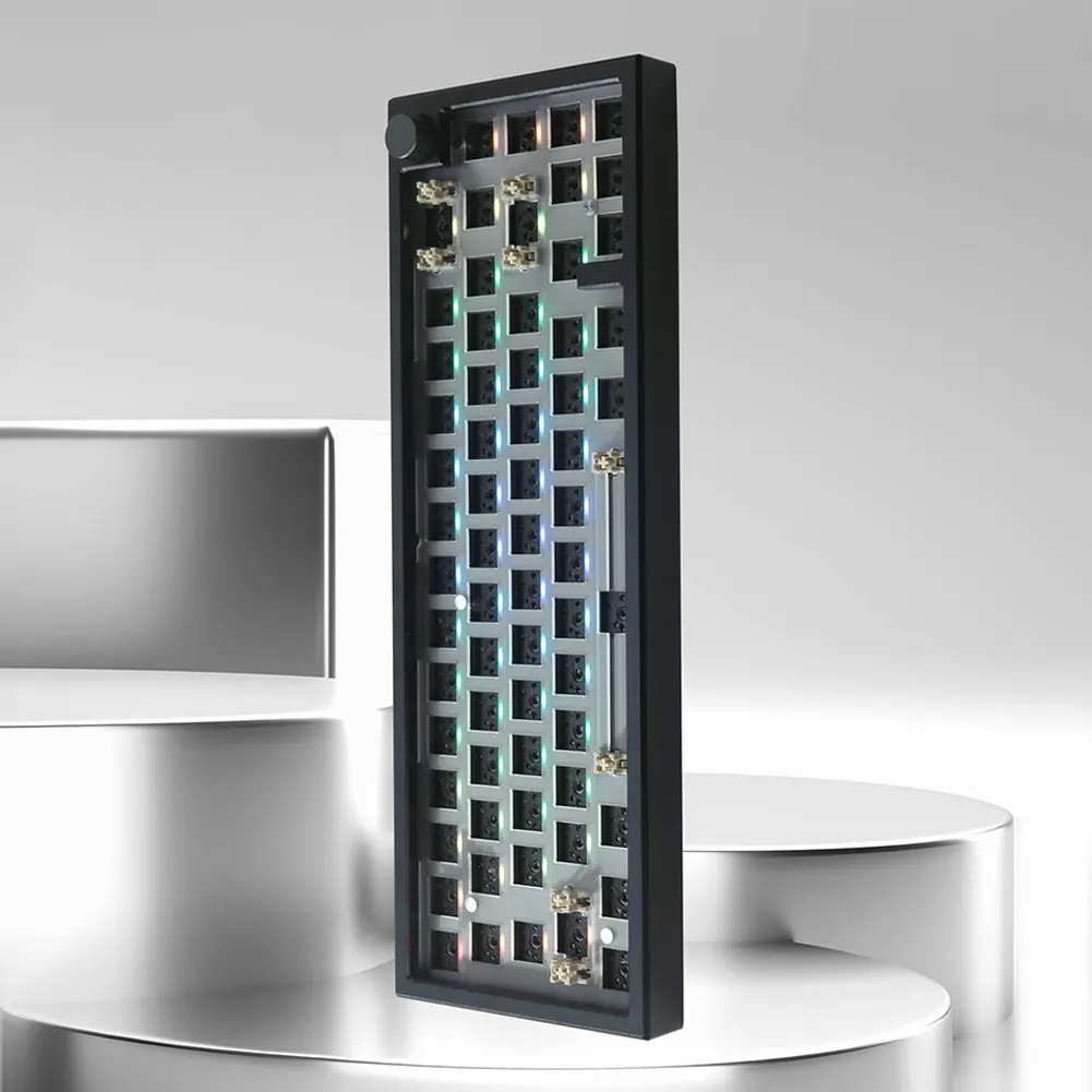 알루미늄 키보드 무선 기계식 키트, 핫 스왑 가능 DIY 기계식 키보드, 2.4Ghz, BT 5.0, USB-C 베어본 키트, 66 키, LMK66
