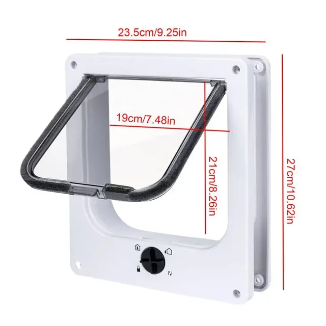 Cat Flap Door Pet Door Easy Set-Up 4 Ways Locking Weatherproof Convenient Safe Cat Doors Pet Supplies For Window Cabinets Walls 6