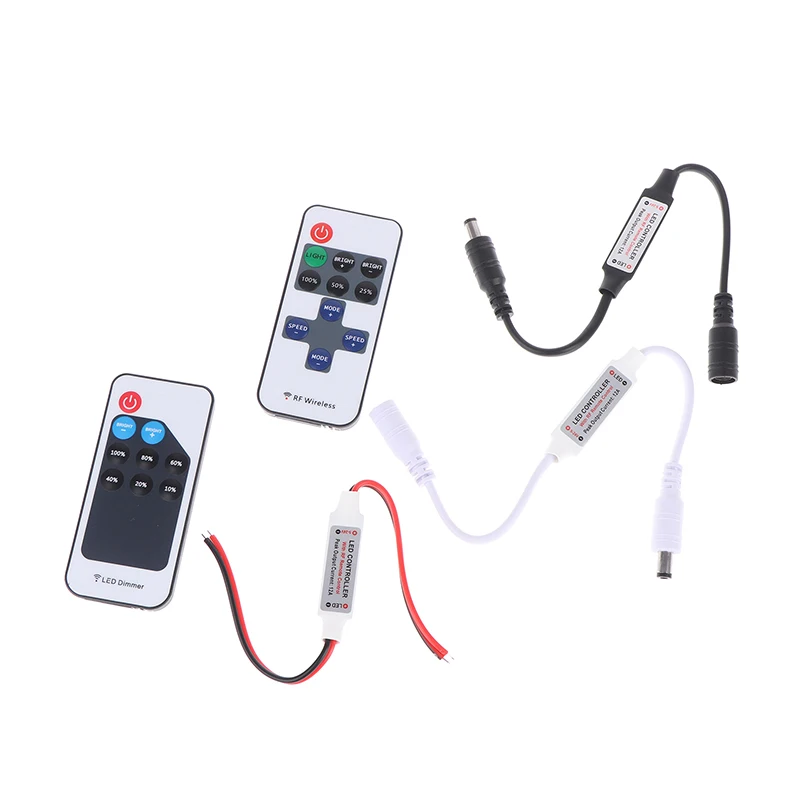 Mini LED Single Color Dimmer DC 5V 12V 24V 6A 5050 2835 Strip Lights Constant Voltage PWM Signal Controller With RF 9/Key Remote